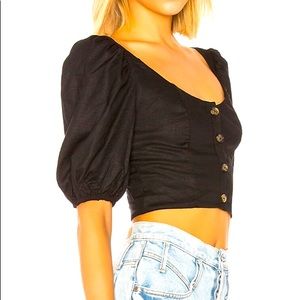 lpa cropped peasant top
